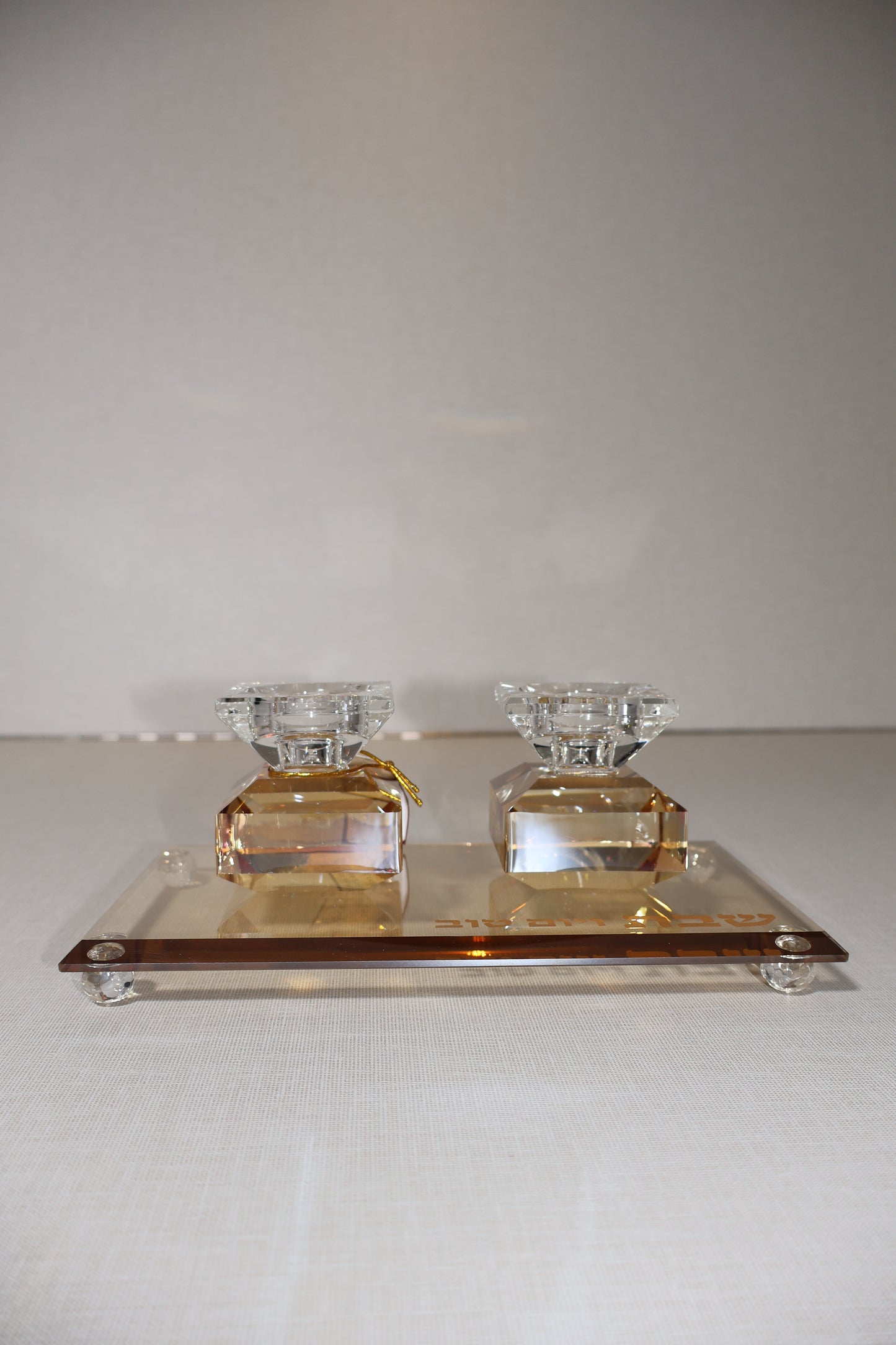 סט פמוטי קריסטל עם מגש מהודר