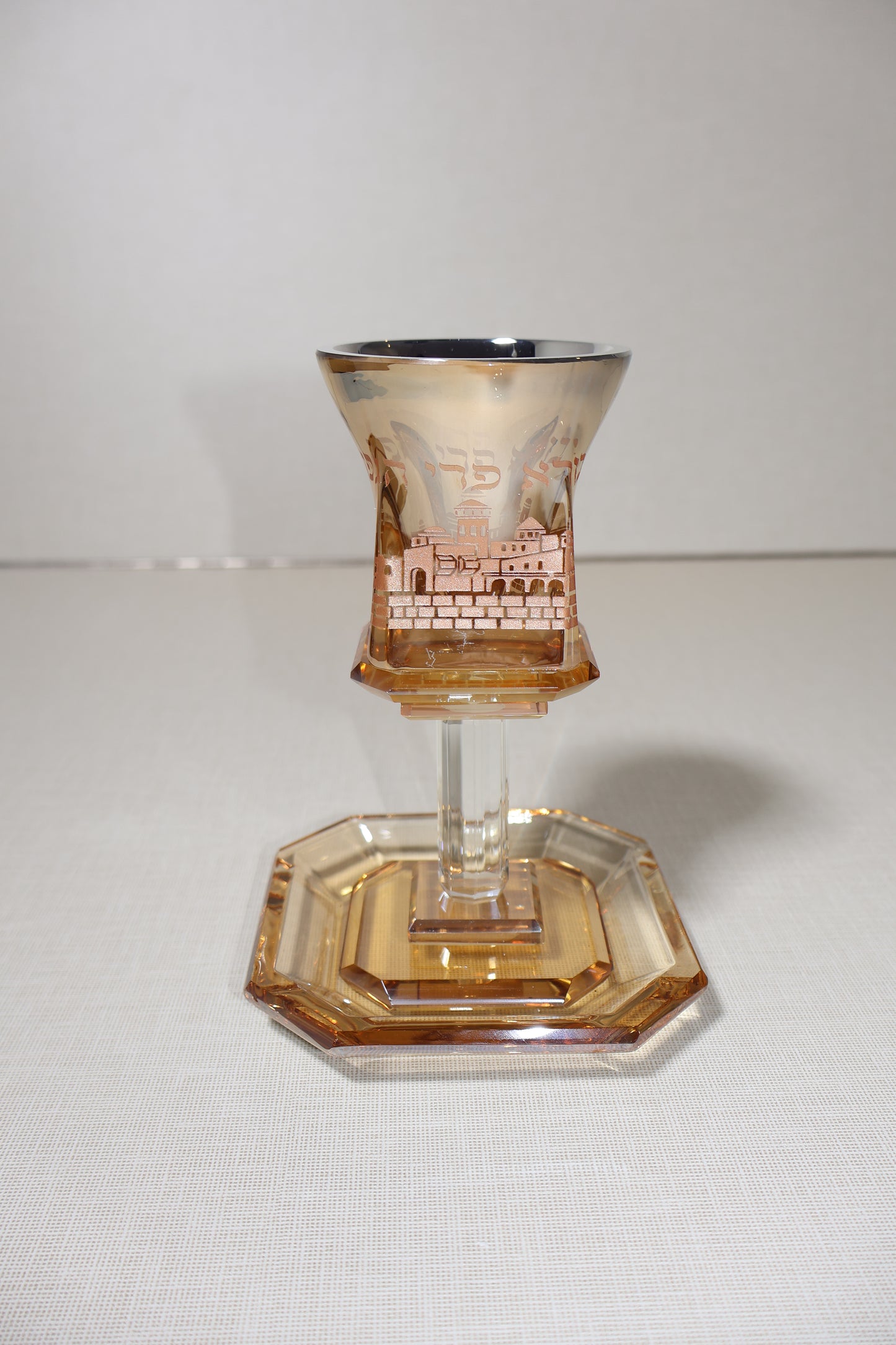 גביע קריסטל שמפנייה מהודר- דגם ירושלים