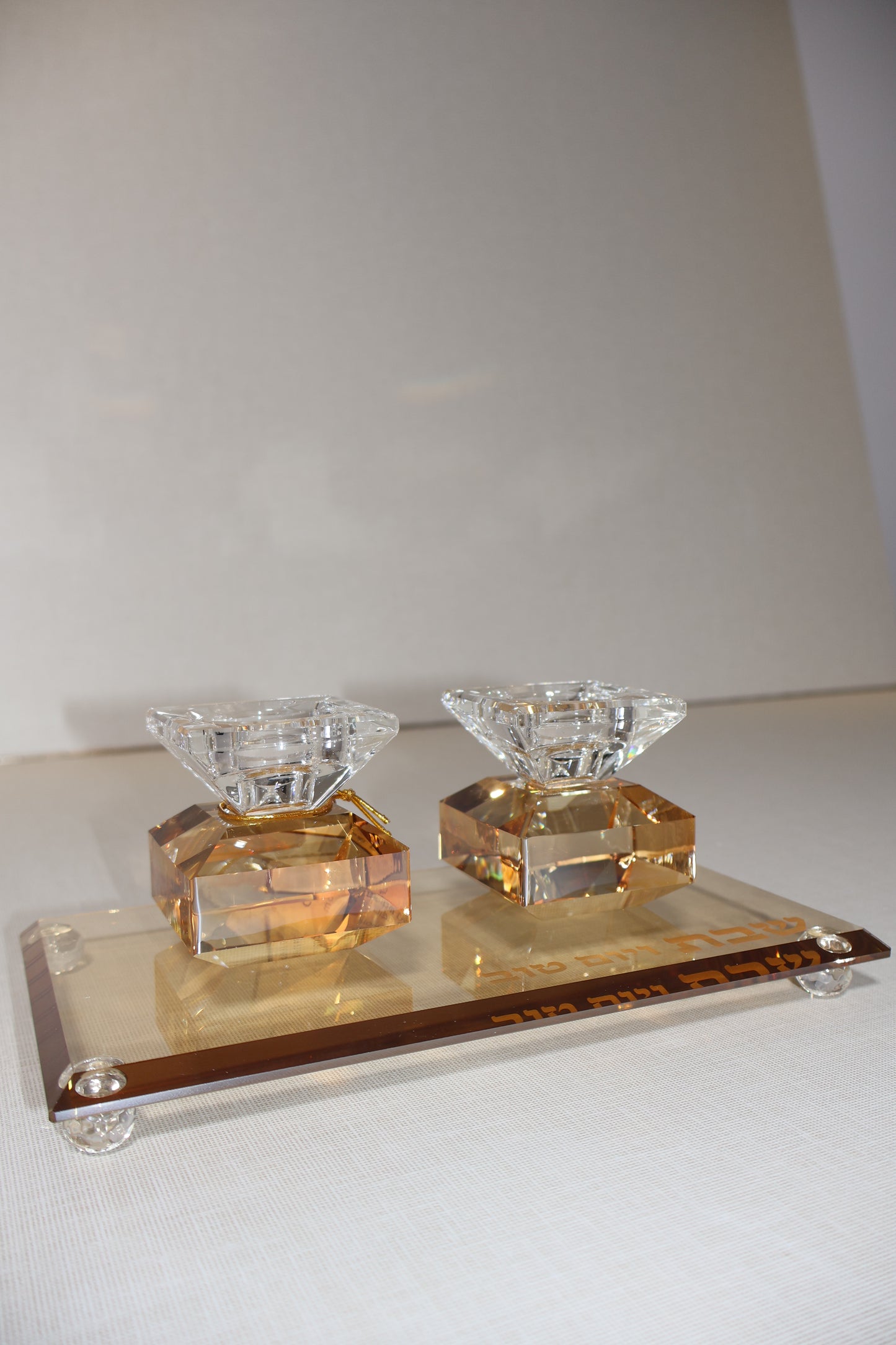 סט פמוטי קריסטל עם מגש מהודר