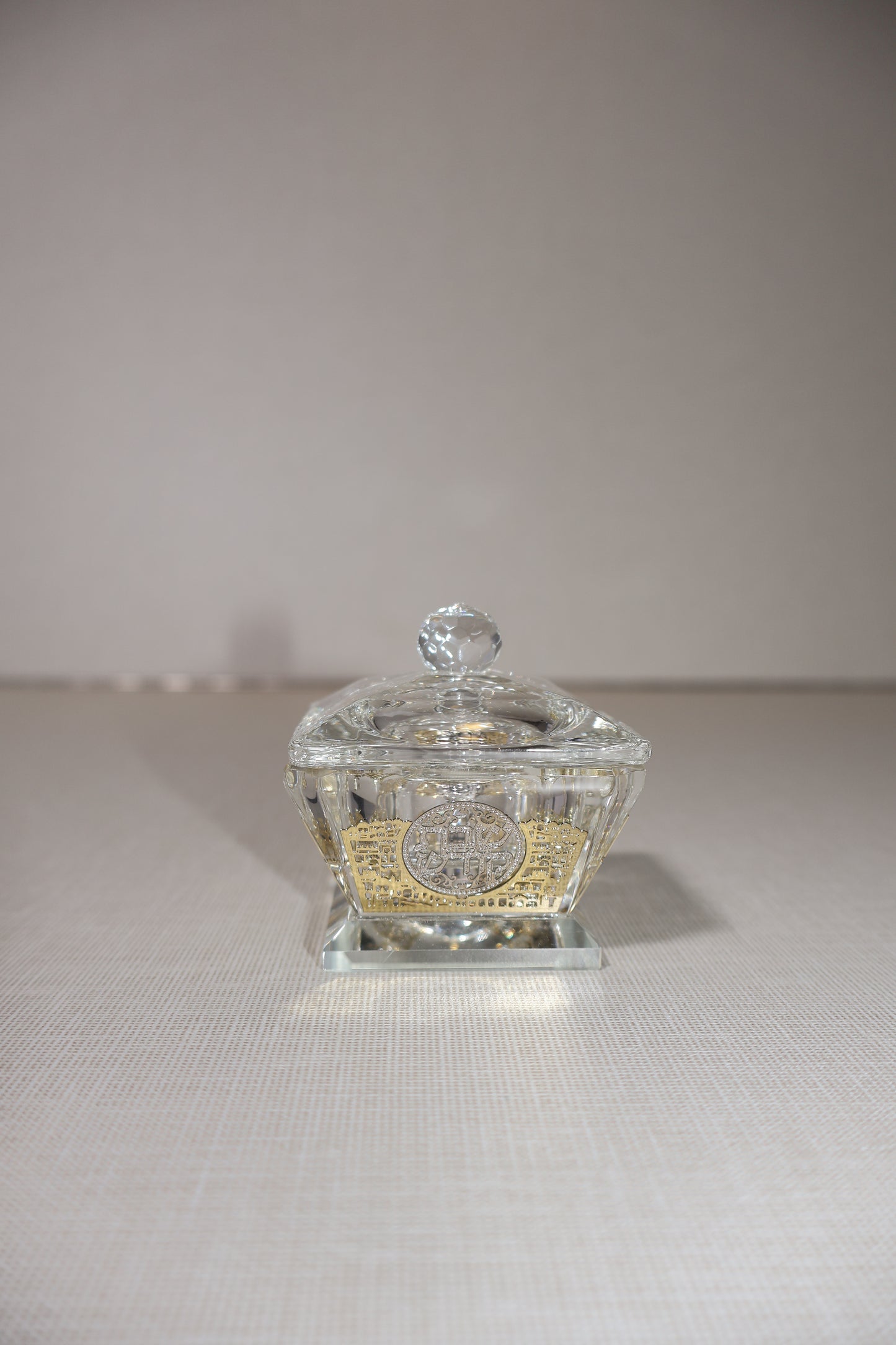 מלחיית קריסטל שקוף- דגם פלקטה עיטורי ירושלים זהב