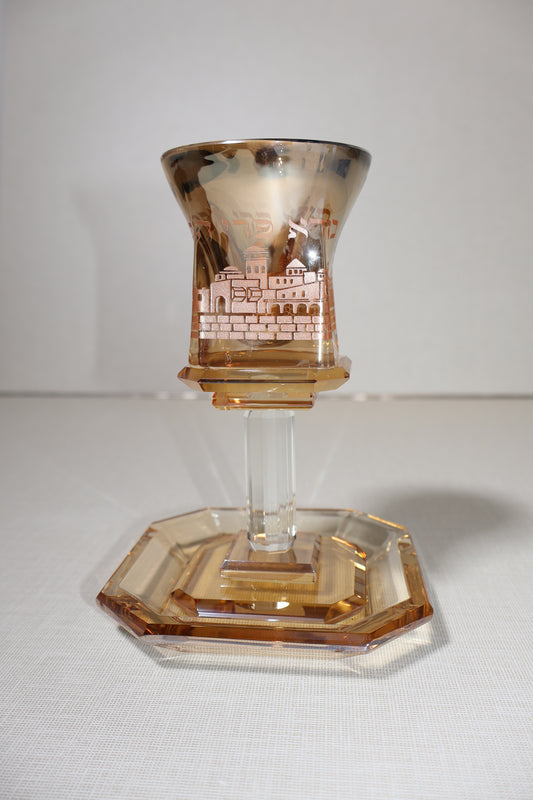 גביע קריסטל שמפנייה מהודר- דגם ירושלים