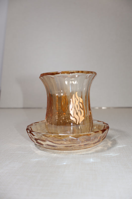 גביע קריסטל שמפנייה מהודר ללא רגל - דגם ״האש שלי״